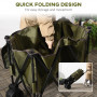 Fällbar Trädgårdsvagn 200 L - 100 kg Dragvagn 7 sidfickor 100 x 48 x 100,5 cm