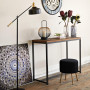 Golvlampa Båge Metall Svart "Flower" H.155 cm