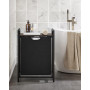Tvättkorg Ställ med avtagbar tvättpåse 65L, 50 x 33 x 72 cm Svart /...