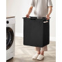 Tvättkorg Ställ med avtagbar tvättpåse 65L, 50 x 33 x 72 cm Svart / Brun