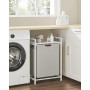 Tvättkorg med Hylla 65 L, 50 x 33 x 72 cm Vit / Grå