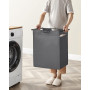 Tvättkorg ställ med hylla 65L, 50 x 33 x 72 cm - Svart / Grå