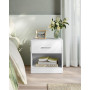 Sängbord, Sidobord med Låda Vit 28 x 39 x 41 cm
