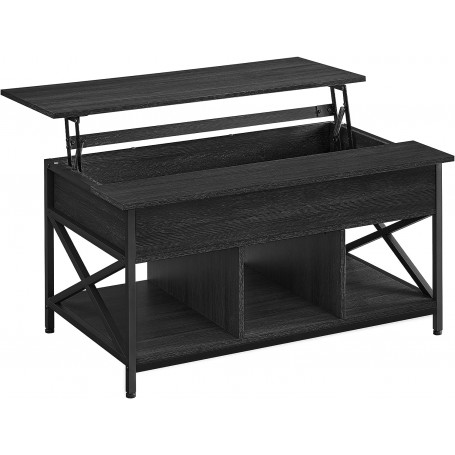 Soffbord Lift-Top Höjbar Bordskiva 60 x 100 x (48-62) cm Svart