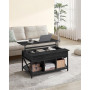 Soffbord Lift-Top Höjbar Bordskiva 60 x 100 x (48-62) cm Svart