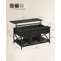 Soffbord Lift-Top Höjbar Bordskiva 60 x 100 x (48-62) cm Svart