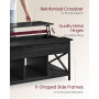 Soffbord Lift-Top Höjbar Bordskiva 60 x 100 x (48-62) cm Svart