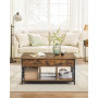 Soffbord Lift-Top Höjbar Bordskiva 100 x 60 x (48-62) cm Vintage Brun