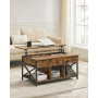 Soffbord Lift-Top Höjbar Bordskiva 100 x 60 x (48-62) cm Vintage Brun