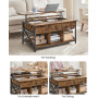 Soffbord Lift-Top Höjbar Bordskiva 100 x 60 x (48-62) cm Vintage Brun
