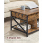 Soffbord Lift-Top Höjbar Bordskiva 100 x 60 x (48-62) cm Vintage Brun