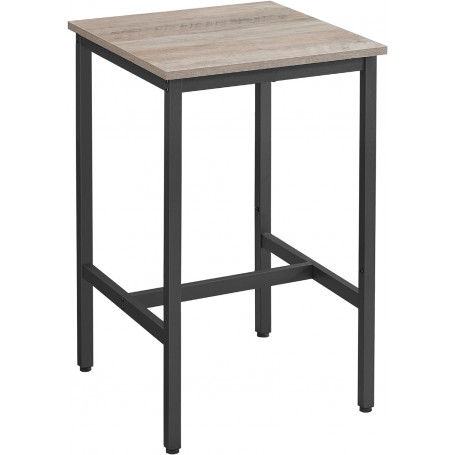 Barbord 60 x 60 x 92 cm Fyrkantigt Högt Bord Greige och svart