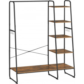 Klädställning med 5 Hyllor 45 x 120 x 160 cm Vintage Brun