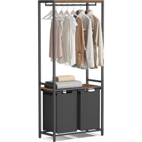 Tvättkorg med Klädställning (2 fack x 46 L) 73 x 33 x 177 cm