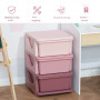 Barnrum Förvaring med 3 lådor Plast Rosa 37 x 37 x 57 cm