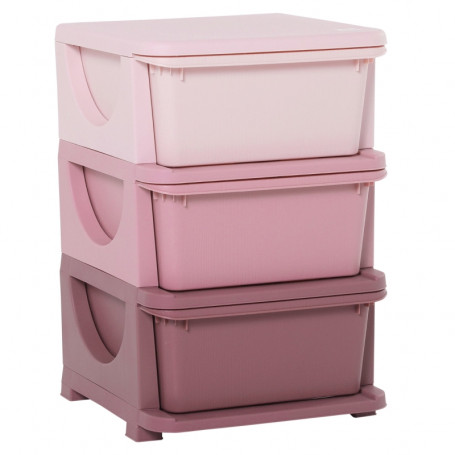 Barnrum Förvaring med 3 lådor Plast Rosa 37 x 37 x 57 cm
