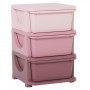 Barnrum Förvaring med 3 lådor Plast Rosa 37 x 37 x 57 cm