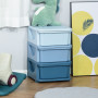 Barnrum Förvaring med 3 lådor Plast Blå  37 x 37 x 57 cm