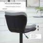 2-Pack Barstol Justerbar Höjd Retrodesign Svart Läder