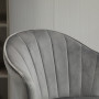 Barstolar Set Blomma Ryggstöd Höjdjusterbar Sammet Grå