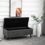 Sittbänk med Förvaring och Ben - Sammet Mörkgrå 110 x 43 x 45 cm