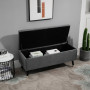 Sittbänk med Förvaring och Ben - Sammet Mörkgrå 110 x 43 x 45 cm