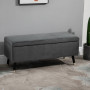 Sittbänk med Förvaring och Ben - Sammet Mörkgrå 110 x 43 x 45 cm