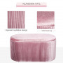 Sittbänk Stoppad Sammet Rosa Oval med Förvaring 81 x 40 x 41 cm