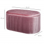Sittbänk Stoppad Sammet Rosa Oval med Förvaring 81 x 40 x 41 cm