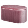 Sittbänk Stoppad Sammet Rosa Oval med Förvaring 81 x 40 x 41 cm