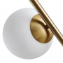 Golvlampa med 2 Glaskulor Guld/Vit H.165 cm