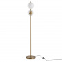 Golvlampa med 2 Glaskulor Guld/Vit H.165 cm