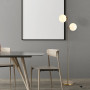 Golvlampa med 2 Glaskulor Guld/Vit H.165 cm