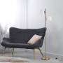 Golvlampa med 2 Glaskulor Guld/Vit H.165 cm
