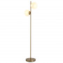 Golvlampa med 2 Glaskulor Guld/Vit H.165 cm
