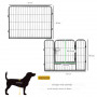 XXXL Hundhage Metall Svart Flexibel Design - 12 Panel à 60 x 80cm