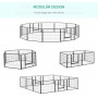XXXL Hundhage Metall Svart Flexibel Design - 12 Panel à 60 x 80cm
