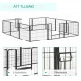 XXXL Hundhage Metall Svart Flexibel Design - 12 Panel à 60 x 80cm