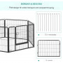 XXXL Hundhage Metall Svart Flexibel Design - 12 Panel à 60 x 80cm