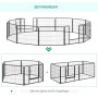 XXXL Hundhage Metall Svart Flexibel Design - 12 Panel à 60 x 80cm