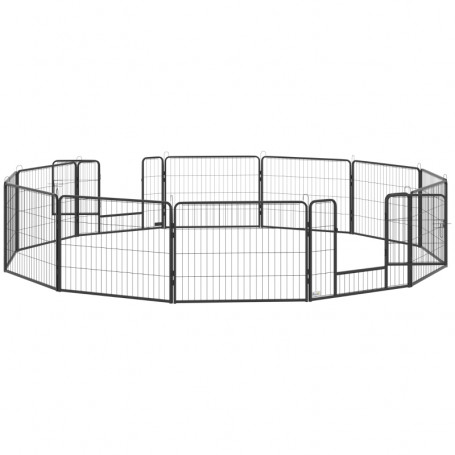 XXXL Hundhage Metall Svart Flexibel Design - 12 Panel à 60 x 80cm