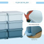 Barnrum Förvaring med 6 Lådor Plast Blå 75 x 37 x 56 cm