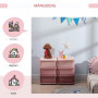 Barnrum Förvaring med 6 Lådor Plast Rosa 75 x 37 x 56 cm