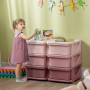 Barnrum Förvaring med 6 Lådor Plast Rosa 75 x 37 x 56 cm