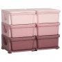 Barnrum Förvaring med 6 Lådor Plast Rosa 75 x 37 x 56 cm