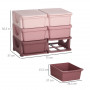 Barnrum Förvaring med 6 Lådor Plast Rosa 75 x 37 x 56 cm