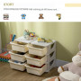 Barnrum Förvaring med 6 Lådor Plast Vit 75 x 37 x 56 cm