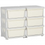 Barnrum Förvaring med 6 Lådor Plast Vit 75 x 37 x 56 cm