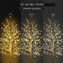 Ljusträd med 180 LED varmvit 3 ljusstyrkanivåer H, 180 cm böjbara g...