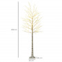 Ljusträd med 180 LED varmvit 3 ljusstyrkanivåer H, 180 cm böjbara g...